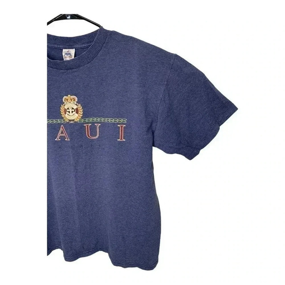 Vintage Single Stitch Buoy Yacht Club Maui HI Blue Shirt Size L Miller Tage USA - Picture 6 of 11